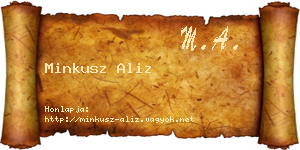 Minkusz Aliz névjegykártya